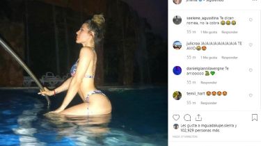 Jimena Barón terminó la semana con un caliente chapuzón en bikini