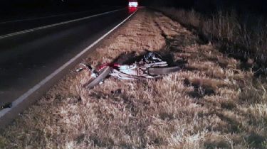 Un motoquero chopeaba sobre ruta 150 y casi se mata
