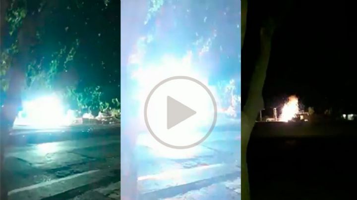 Impactante video: en plena medianoche, explotaron transformadores en Rawson