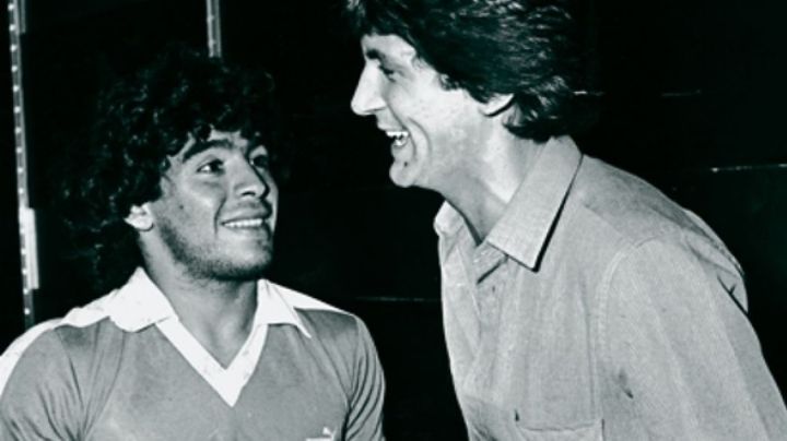 El histórico encuentro de Diego Maradona y Carlín Calvo en una cancha