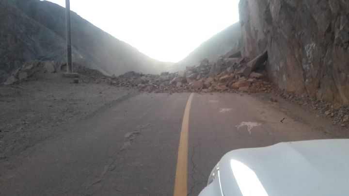 Alerta: desmoronamiento sepultó una ruta sanjuanina