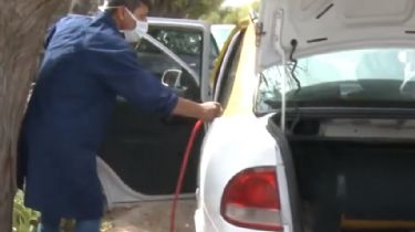 Viajá tranquilo: desinfectan gratis taxis y remisses de San Juan
