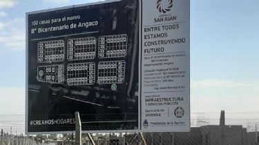No se detiene: continúa la construcción del Barrio Bicentenario en Angaco