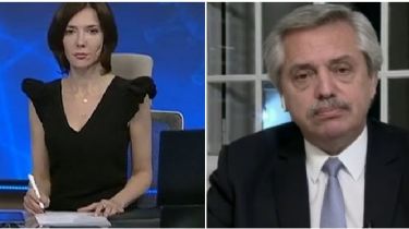 Tenso cruce entre Alberto Fernández y Cristina Pérez en vivo