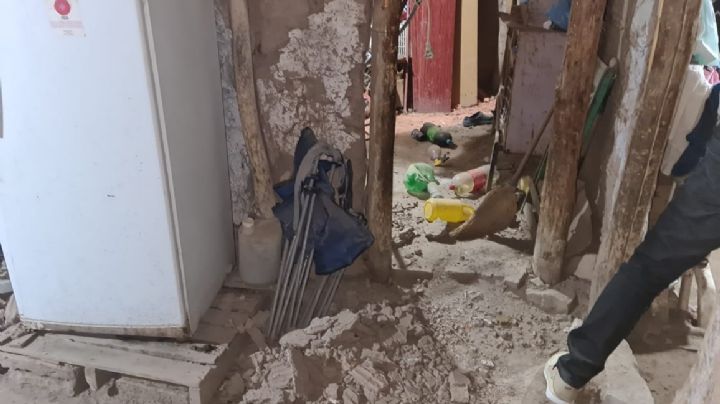 Asisten a asentamientos de Pocito, Rivadavia y Santa Lucía por el derrumbe de casas