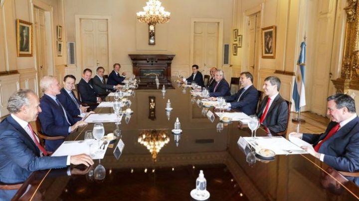 El presidente compartió un almuerzo con importantes empresarios en Casa de Gobierno