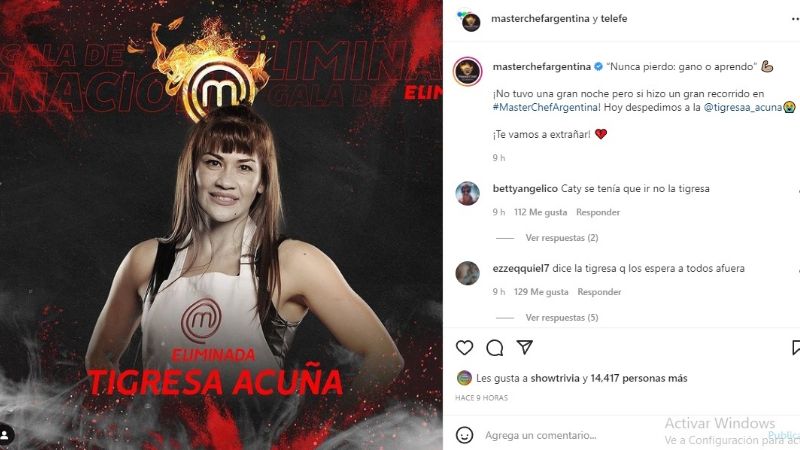 MasterChef Celebrity: La Tigresa Acuña quedó afuera del ciclo