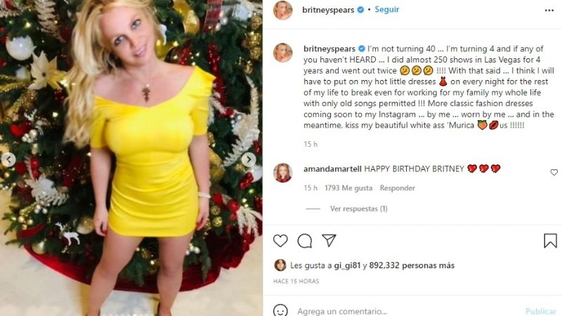 "Besa mi cu... blanco": Britney Spears cumplió 40 años y no se quedó callada