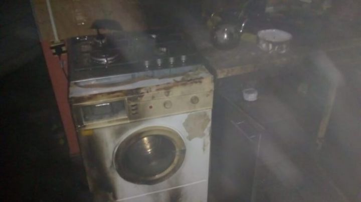 Caucete: estaban calentando el agua, pero se les incendio la cocina