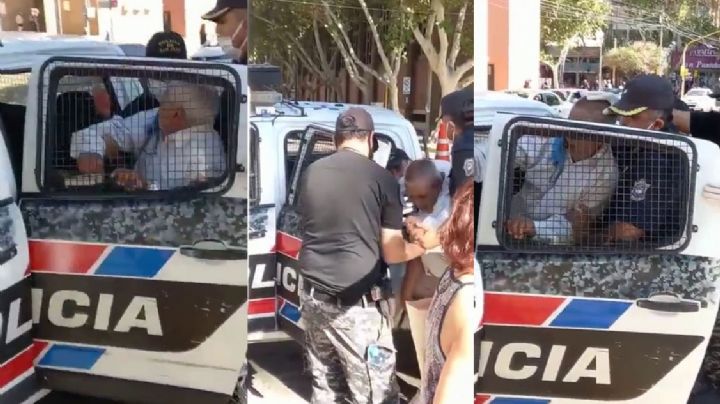 Video: así detuvieron a un hombre por encadenarse en Plaza 25