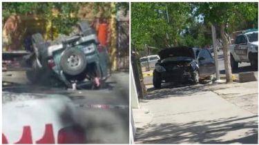 Brutal accidente terminó con 4 heridos en una esquina de Chimbas