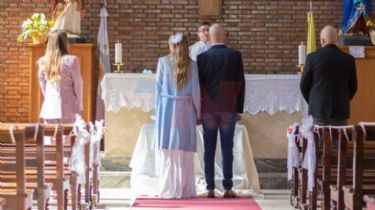 Abel Pintos y su mujer se casaron por iglesia en una boda secreta