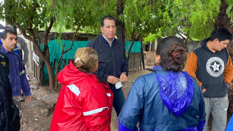 El Ministro Fabio Aballay recorrió las zonas afectadas por la lluvia