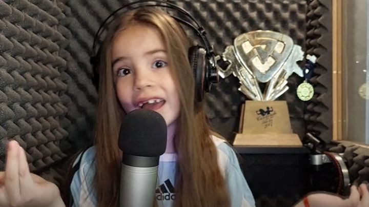 Una pequeña cantante sanjuanina se hizo viral por cantarle  a Messi