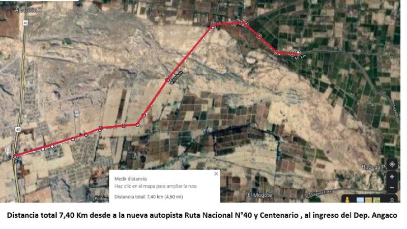 Angaco promueve ley para unir el departamento a la ruta nacional 40