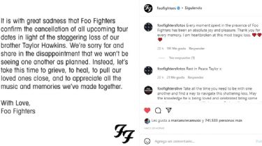 Foo Fighters cancela todas las fechas de su gira