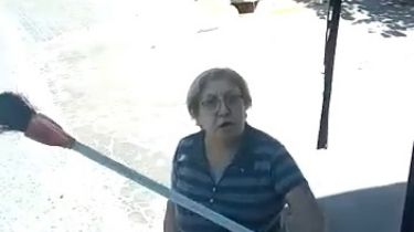 Una mujer descargó su enojo con un chofer con el vidrio del colectivo