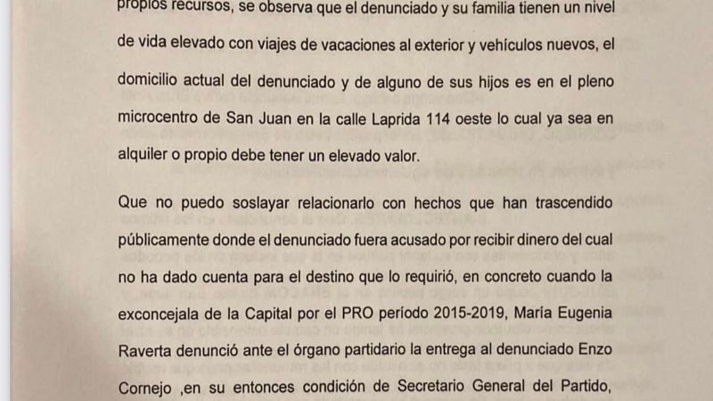 El Presidente del PRO sanjuanino denunciado por enriquecimiento ilícito