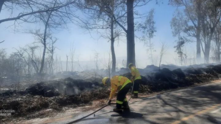 Bomberos voluntarios lograron controlar un voraz incendio en Zonda