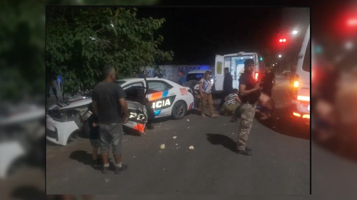 Con un patrullero involucrado, un triple choque dejó varios heridos en Albardón