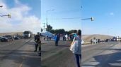 Docentes autoconvocados cortaron la Ruta 40 en Sarmiento, mirá los videos