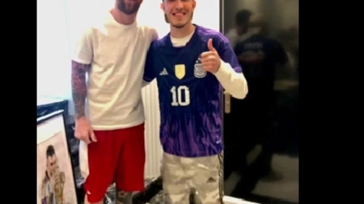Conoció a su ídolo, Lionel Messi y se tatuó en su honor