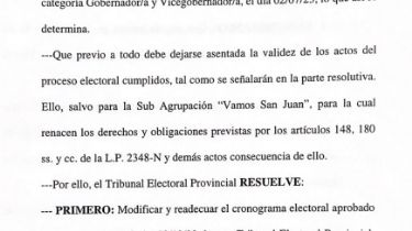 Confirmado: San Juan elegirá gobernador y vice el 2 de Julio
