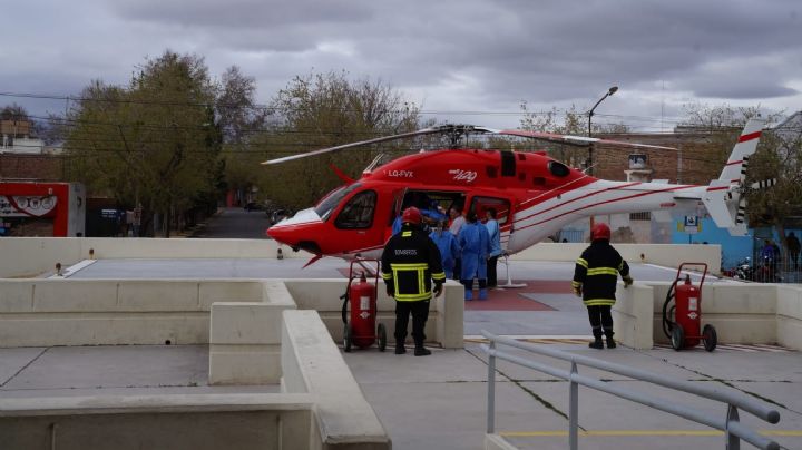 Grave choque en Valle Fértil: llevaron al herido en helicóptero hasta el hospital
