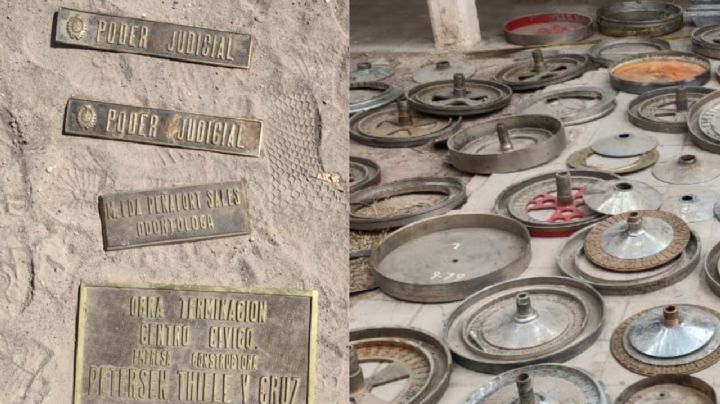 No respetan nada: robaron placas de bronce del Cívico y del Poder Judicial