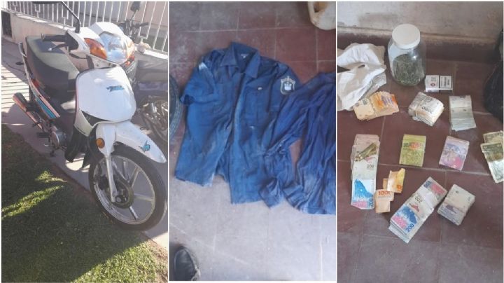 Motos robadas, drogas y hasta uniformes policiales, lo que tenían delincuentes en Chimbas